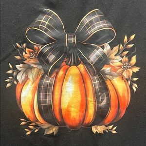 Black T-Shirt with Pumpkin Design